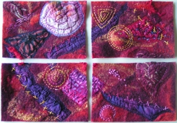 Felted and Stitched Postcards