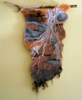 Needle Felted Wall Hanging, Roots